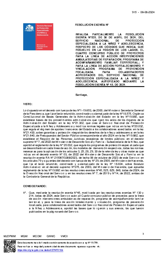 Resolución Exenta Nº915