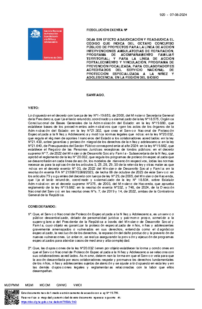 Resolución Exenta Nº920