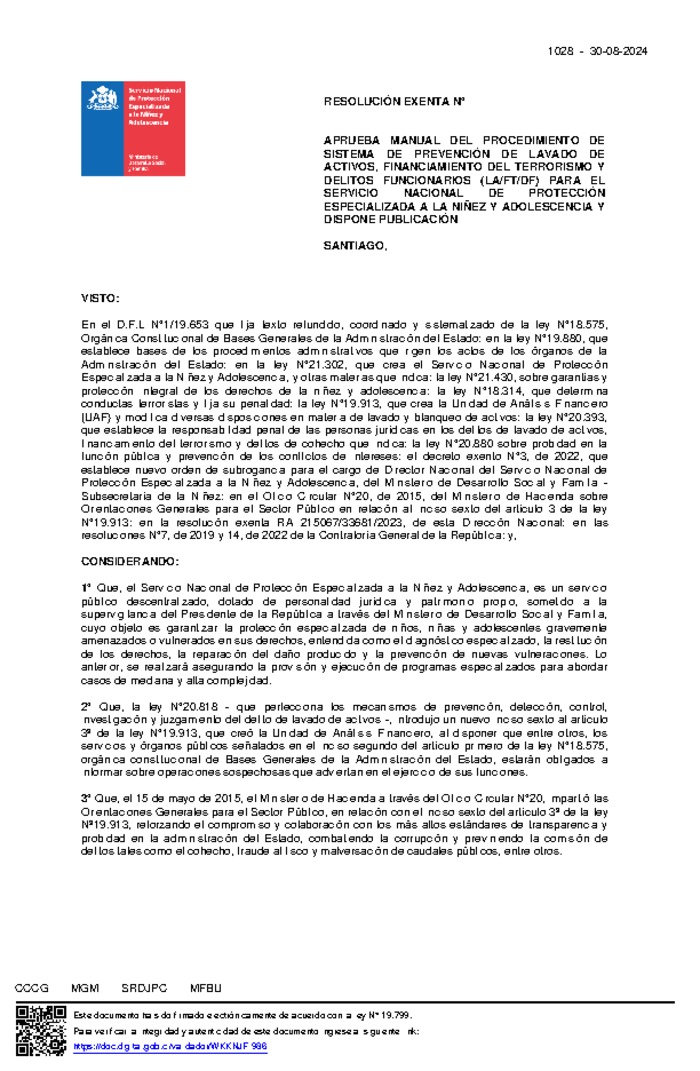 Resolución Exenta Nº1028