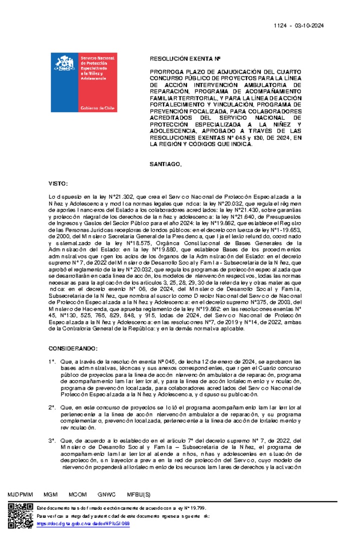 Resolución Exenta Nº1124