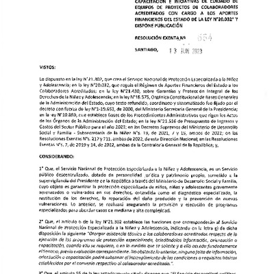 Resolución Exenta Nº654