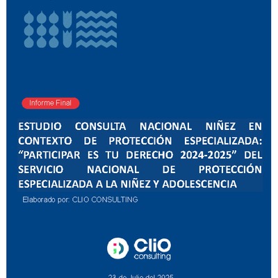 Estudio Consulta Nacional Niñez en Contexto de Protección Especializada: "Participar es tu derecho 2024-2025" - Informe ejecutivo
