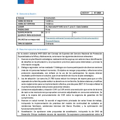 Acta Sesión N°7-2025 Consejo de Expertos