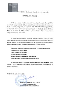 Sanción firme- Corporación de Ayuda a la Familia- RLP PER Caracola