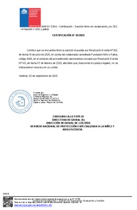 Sanción firme- Fundación Niño y Patria- RVT Llacolén