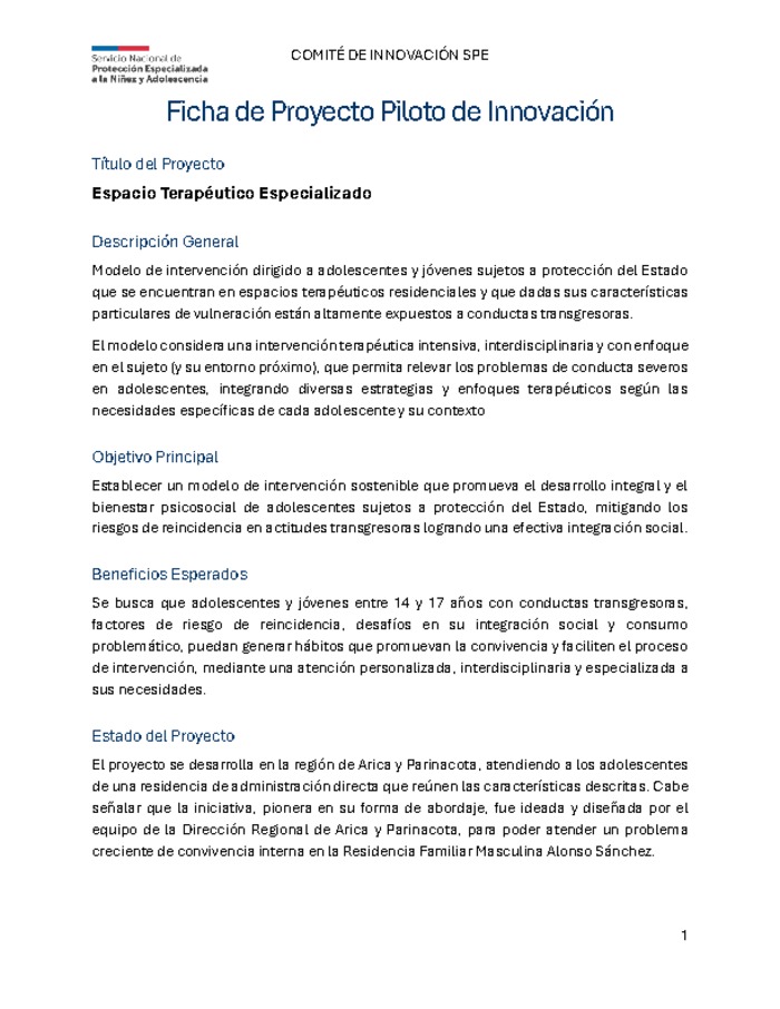 Espacio terapéutico especializado