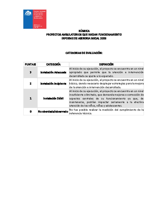 Rúbrica 2026 - Informe Asesoría Inicial Proyectos Ambulatorios