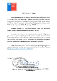 Resolución Exenta N°21, de fecha 15 de enero de 2026 de la Dirección Regional de Atacama, declarada firme por Certificación N°3 de 13 de marzo de 2026, de la Dirección Regional de Atacama.