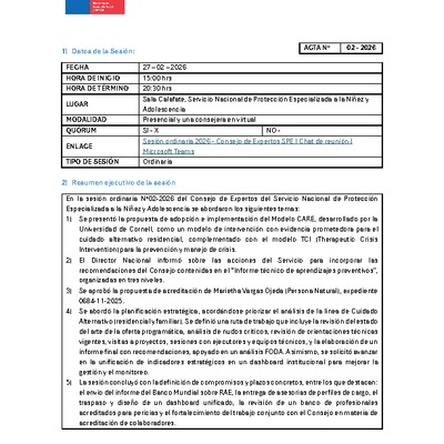 Acta Sesión N°02 - 2026 Consejo de Expertos