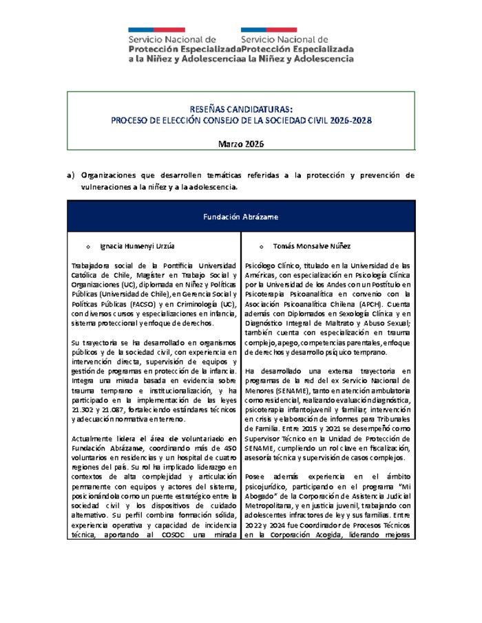 reseñas cosoc