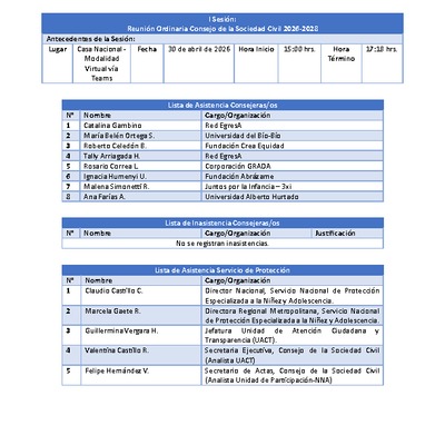 Sesión COSOC N°1