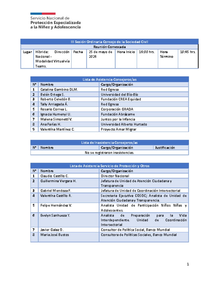 Sesión COSOC N°2