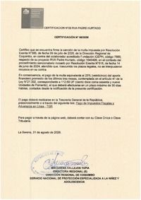 Resolución Exenta N°585 de fecha 09 de julio de 2026, declarada firme por Certificación N°6 del 31 de agosto de 2026, de la Dirección Regional de Coquimbo.