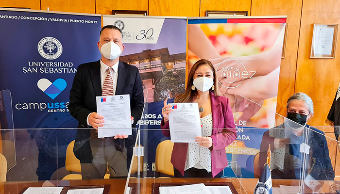 Servicio Mejor Niñez Los Lagos firmó Convenio de Colaboración con Centro de Salud de la sede De la Patagonia de la Universidad San Sebastián