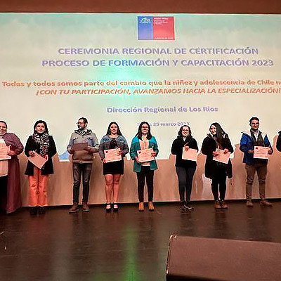 135 profesionales del área proteccional fueron certificados por el Servicio de Protección Especializada en Los Ríos