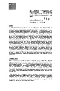 Resolución Exenta 358 del 12-09-2022 sanción a Aldeas Infantiles Sos Chile